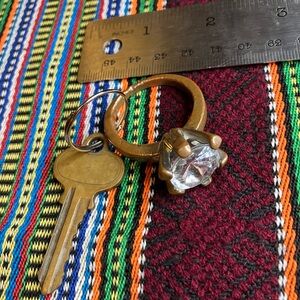 Vintage-Style Diamond 💍 💎 Ring Copper Key Chain